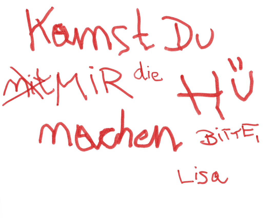 Kommst du mir die HÜ machen bitte, Lisa